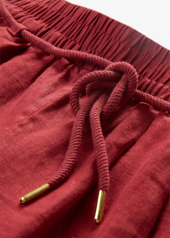 Pull on-bukse i 100% lin, bonprix
