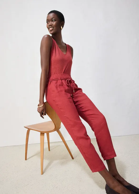 Pull on-bukse i 100% lin, bonprix