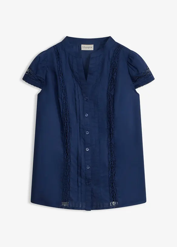 Ermel&oslash;s bluse i 100% bomull, bonprix