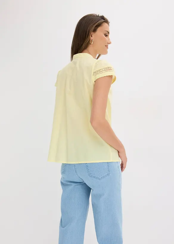 Ermel&oslash;s bluse i 100% bomull, bonprix