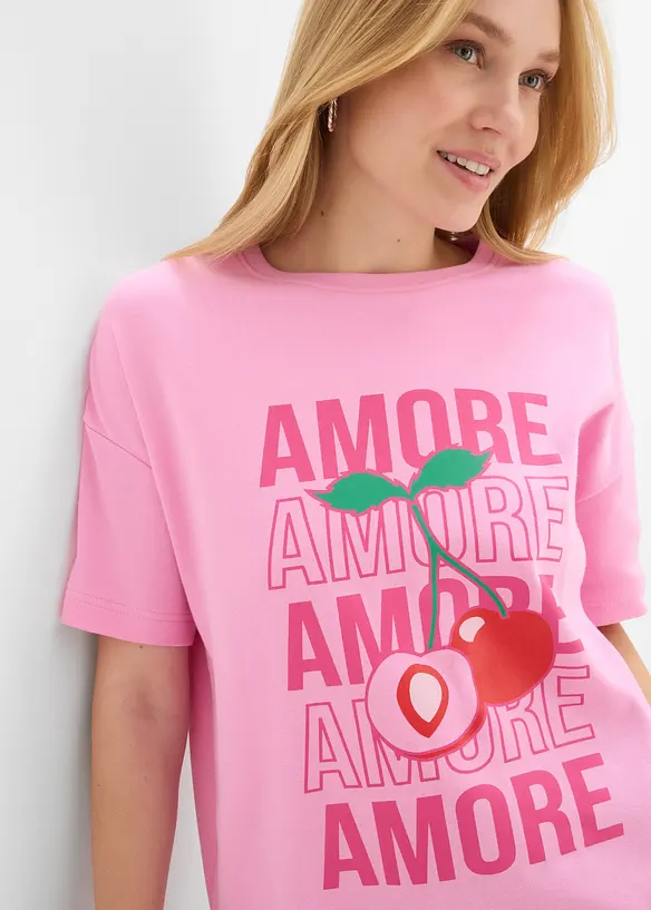 Oversized topp i 100% &oslash;kologisk bomull, bonprix