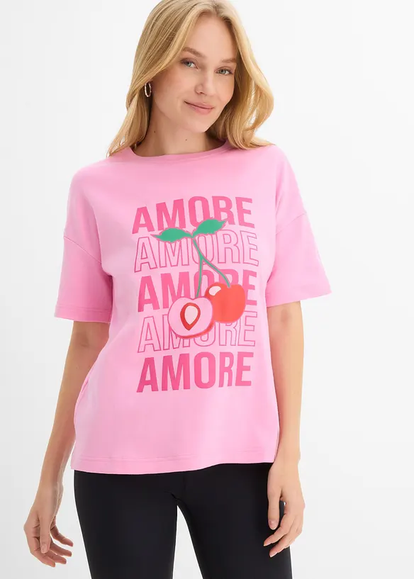 Oversized topp i 100% &oslash;kologisk bomull, bonprix