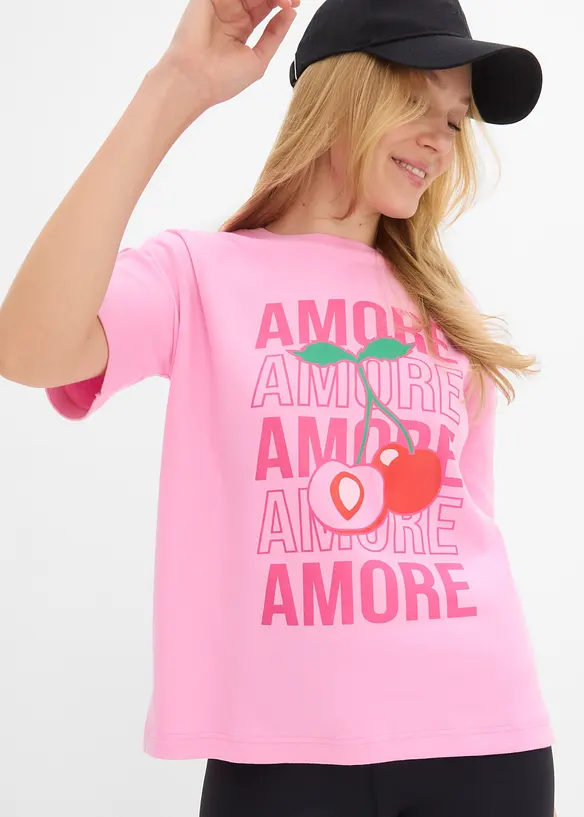 Oversized topp i 100% &oslash;kologisk bomull, bonprix
