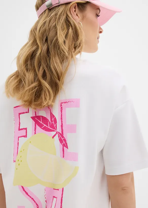 Oversized topp i 100% &oslash;kologisk bomull, bonprix