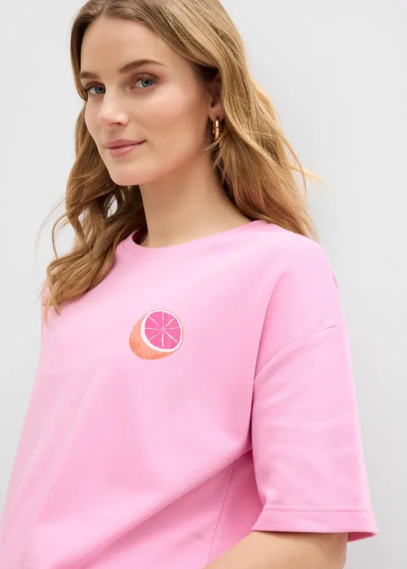 Oversized topp i 100% &oslash;kologisk bomull, bonprix