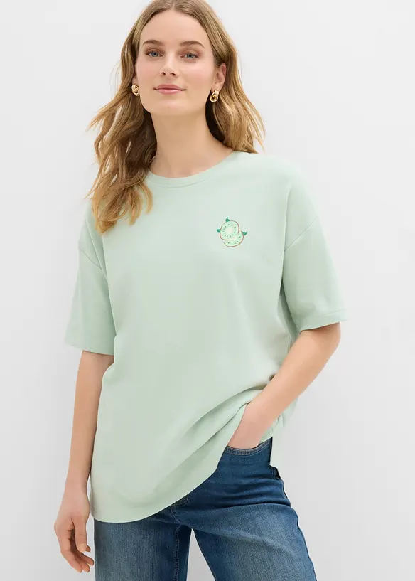 Oversized topp i 100% &oslash;kologisk bomull, bonprix