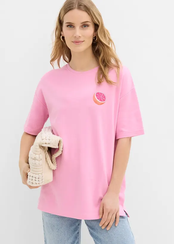 Oversized topp i 100% &oslash;kologisk bomull, bonprix