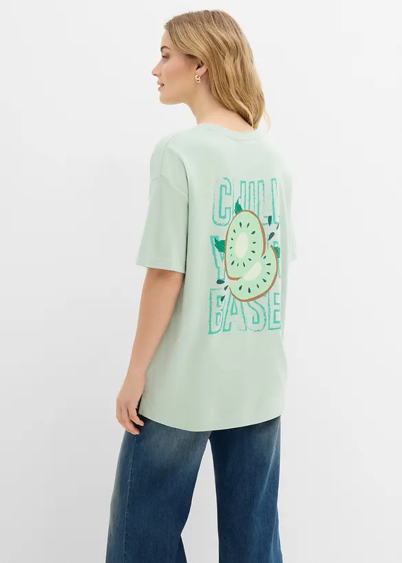 Oversized topp i 100% &oslash;kologisk bomull, bonprix