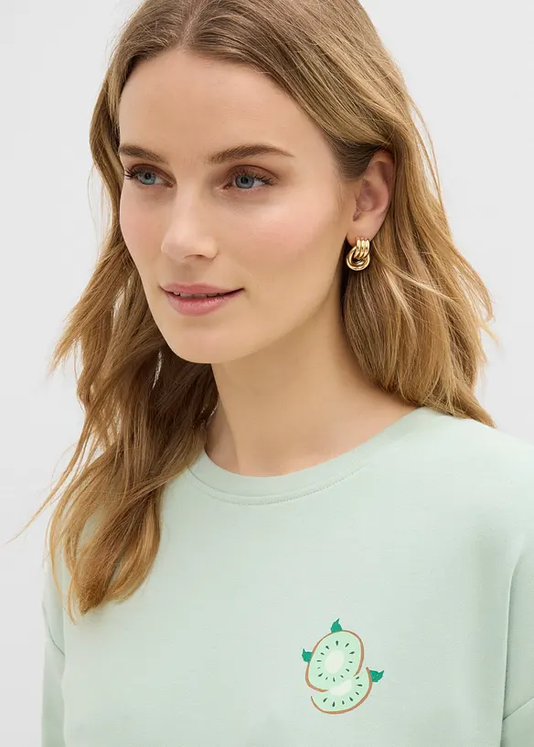 Oversized topp i 100% &oslash;kologisk bomull, bonprix