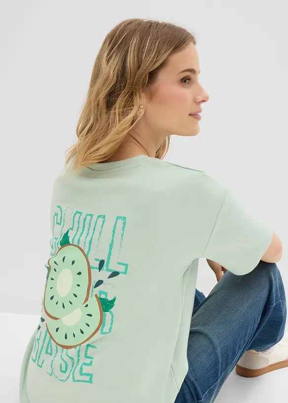 Oversized topp i 100% &oslash;kologisk bomull, bonprix