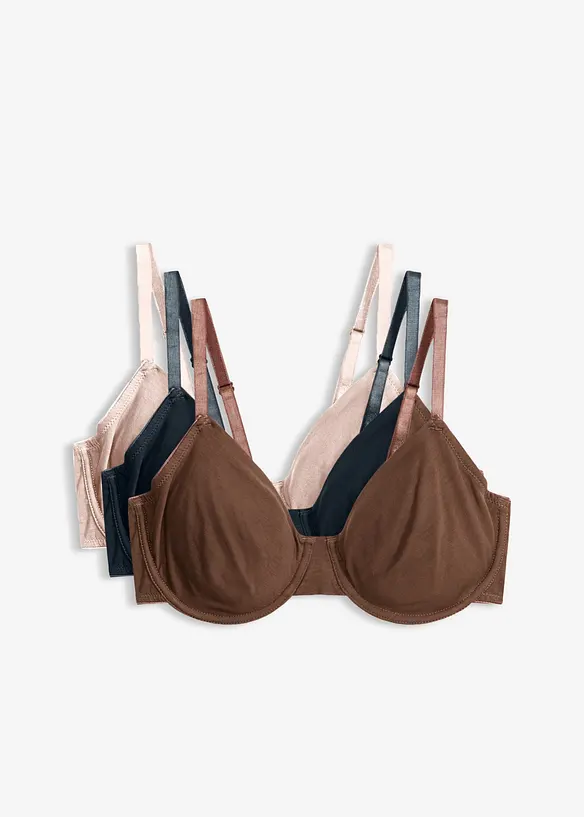 Uvattert T-skjorte-BH (3-pack), bonprix