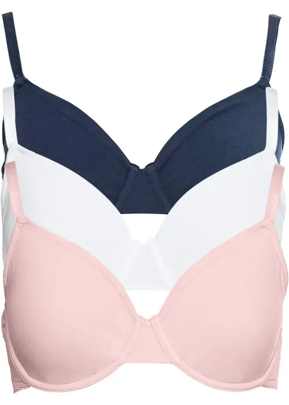 Uvattert T-skjorte-BH (3-pack), bonprix