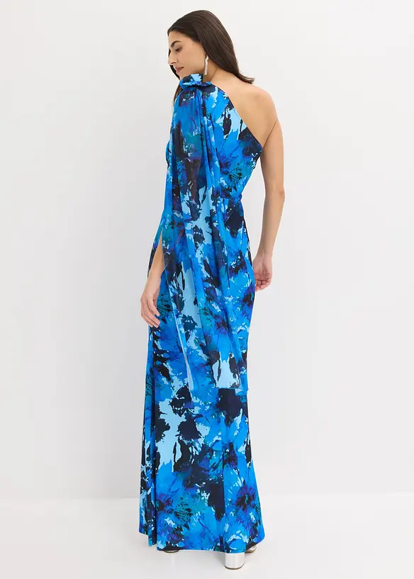Selskapskjole i one shoulder-modell med blomsterapplikasjon, bonprix