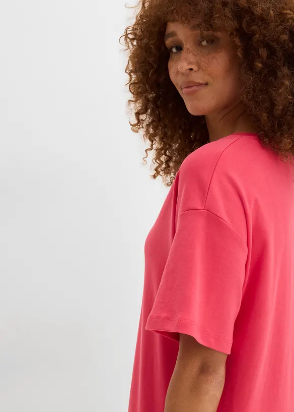 T-shirt kjole med V-utringning, oversized (2-pack), bonprix