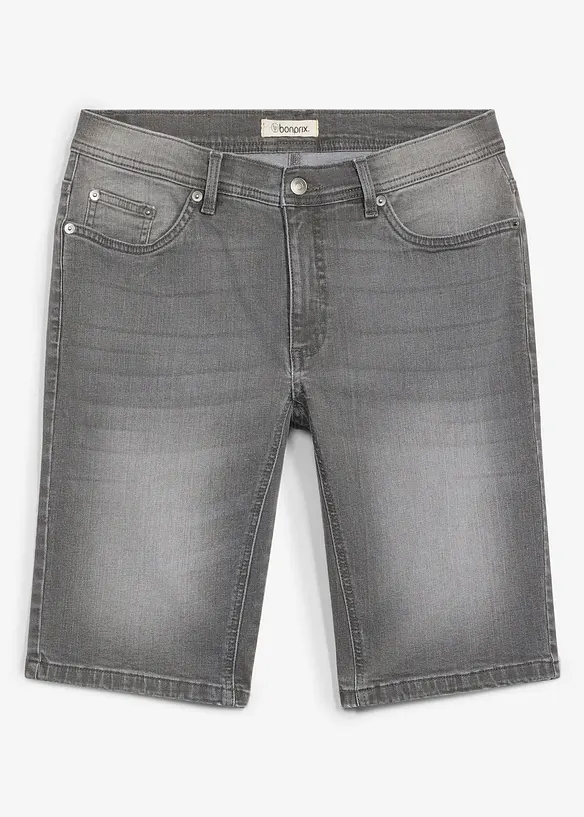 Bermudashorts i denim med stretch og forsterket skritt, Regular fit, bonprix