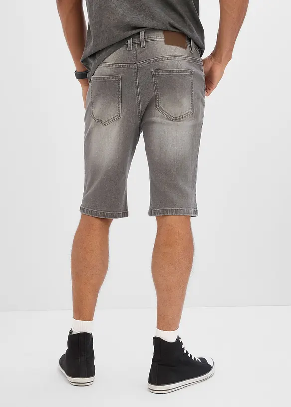 Bermudashorts i denim med stretch og forsterket skritt, Regular fit, bonprix