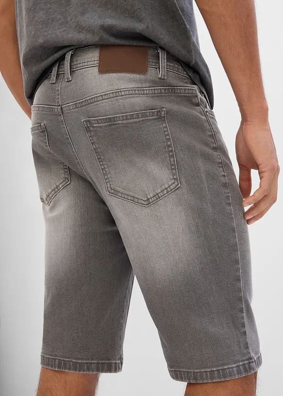 Bermudashorts i denim med stretch og forsterket skritt, Regular fit, bonprix