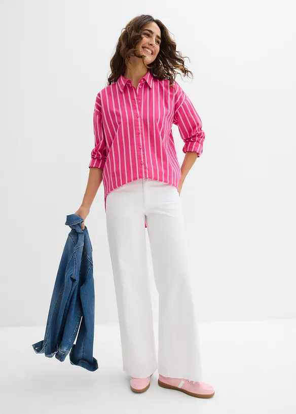 Oversized skjorte i 100% bomull, bonprix