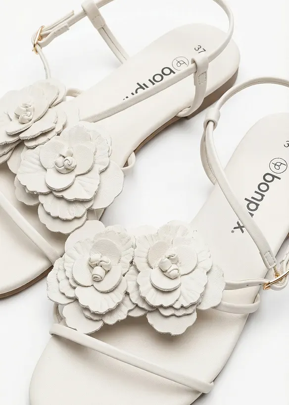 Remsandaler med blomsterapplikasjon, bonprix