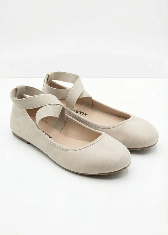 Ballerinasko med elastiske remmer, bonprix