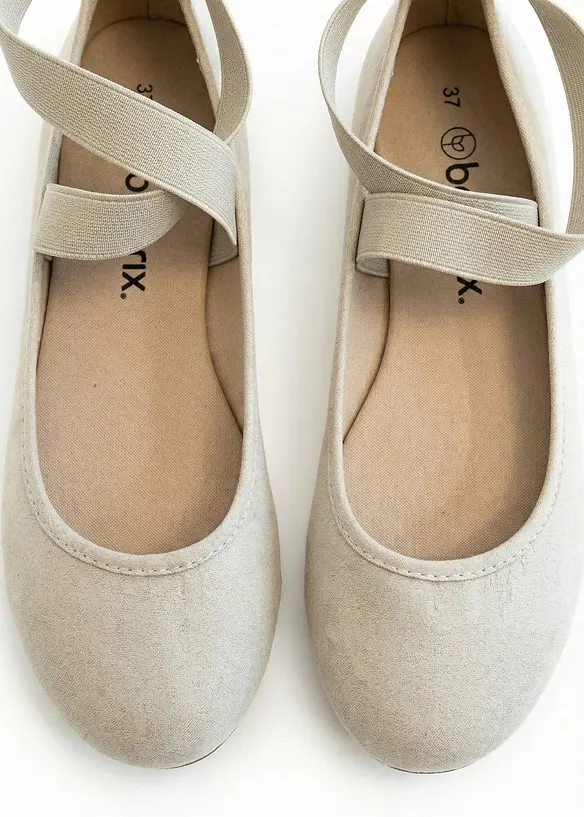 Ballerinasko med elastiske remmer, bonprix