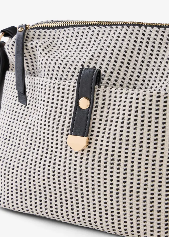 Skulderveske i tekstil med fin detalj, bonprix