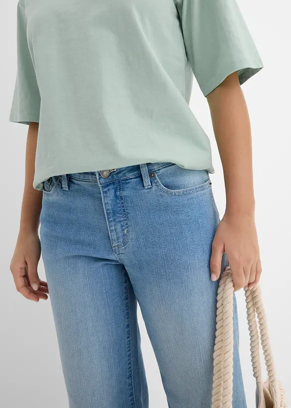 Boxy topp i flammegarn i 100% &oslash;kologisk bomull (2-pack), bonprix