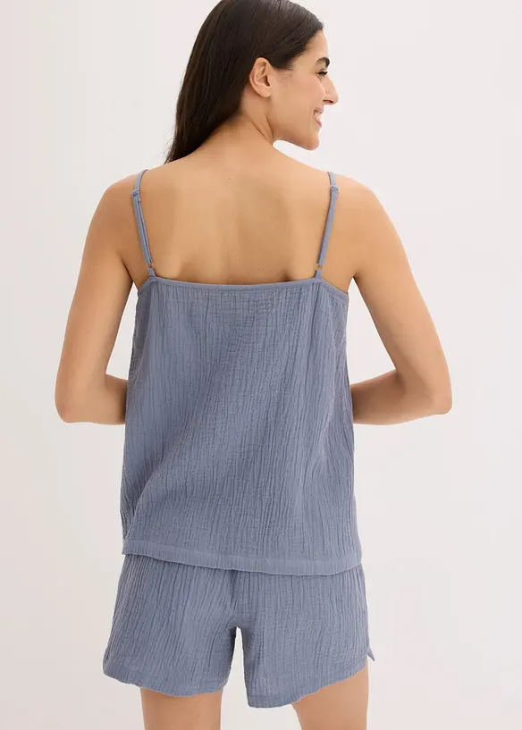 Kort pyjamas i myk musselin, bonprix