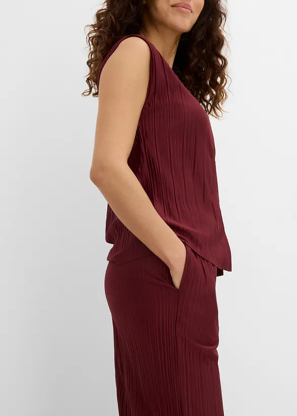 Jerseybukse i plissert materiale, bonprix