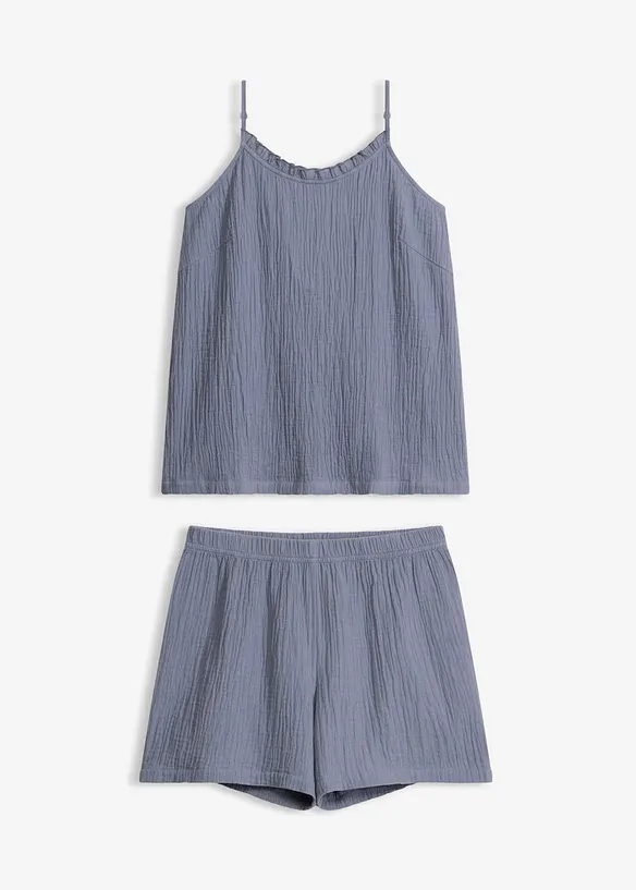 Kort pyjamas i myk musselin, bonprix