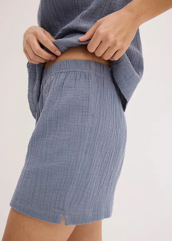 Kort pyjamas i myk musselin, bonprix
