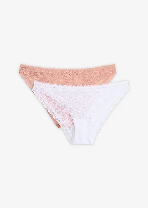 Minitruse med myke blonder (2-pack), bonprix