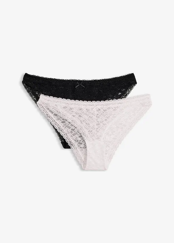 Minitruse med myke blonder (2-pack), bonprix