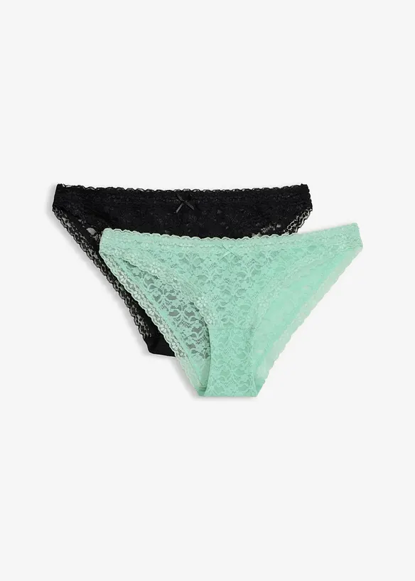 Minitruse med myke blonder (2-pack), bonprix