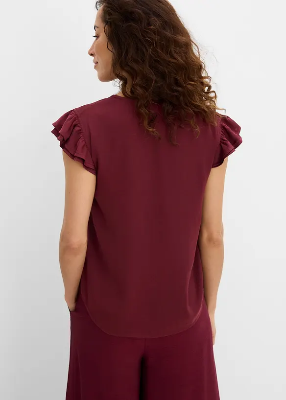 Bluse med volanger, bonprix