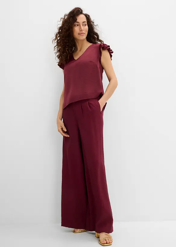 Bluse med volanger, bonprix