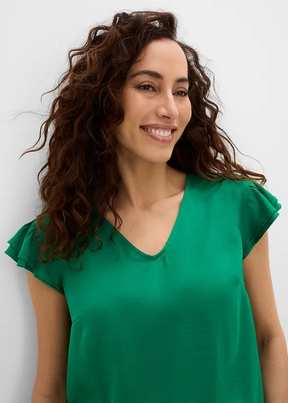 Bluse med volanger, bonprix