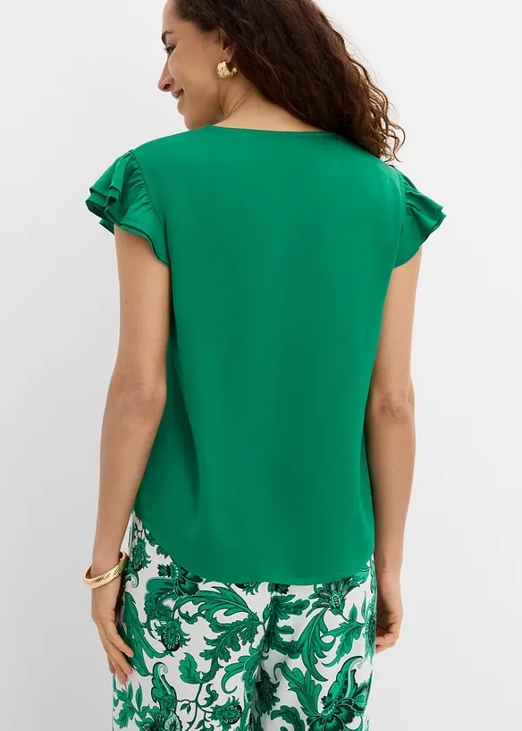 Bluse med volanger, bonprix