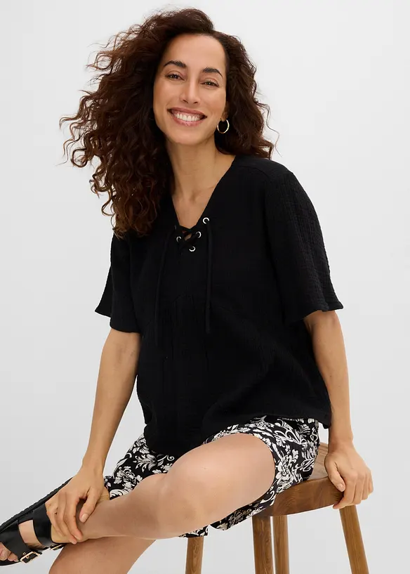 Bluse i luftig musselin, bonprix