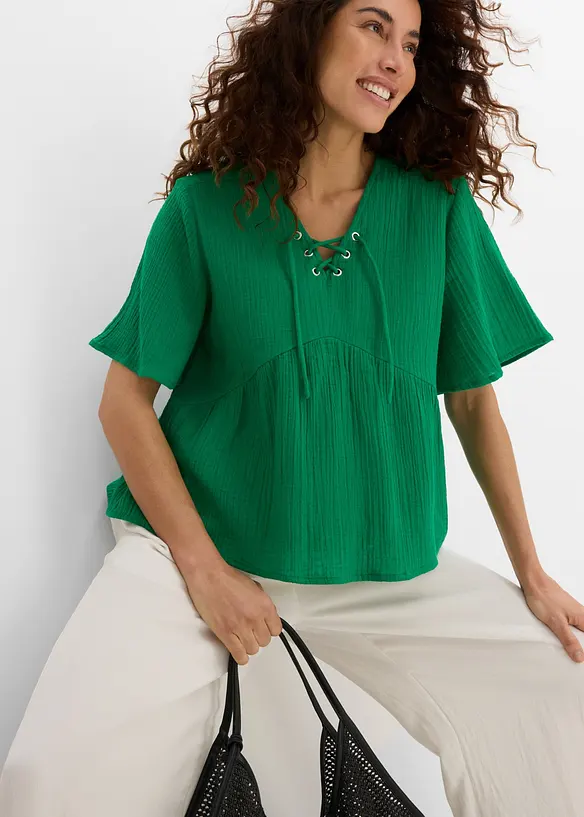 Bluse i luftig musselin, bonprix