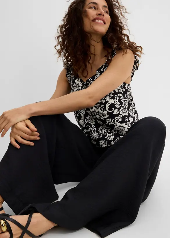 Pull on-bukse i viskoseblanding, bonprix