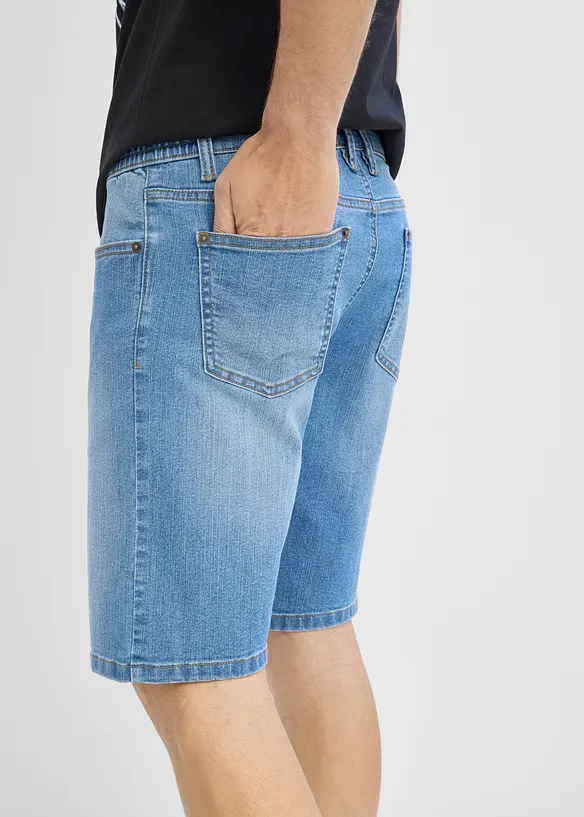 Bermudashorts i lett denim med stretch i linningen, Regular fit (2-pack), bonprix