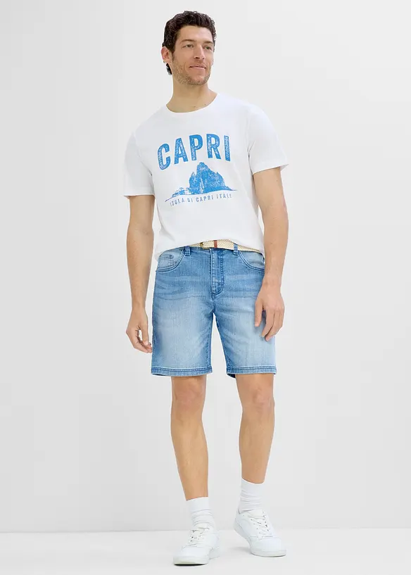 Shorts i lett denim med stretchlinning, Relaxed fit, bonprix