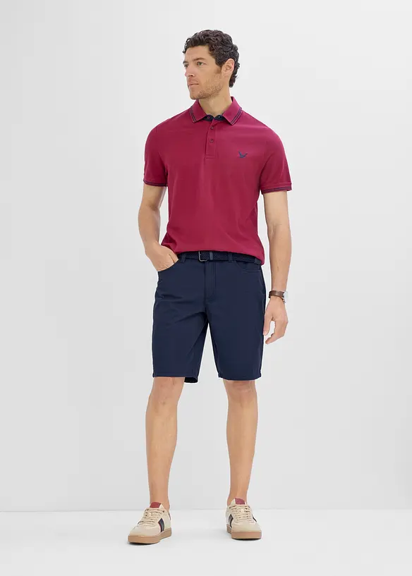 Bermudashorts med stretch, stretch i linningen og belte, Regular fit, bonprix