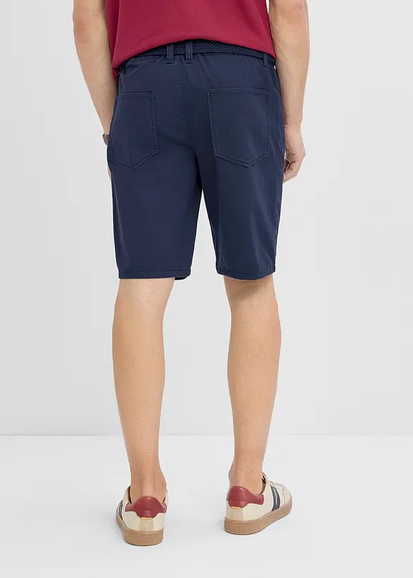 Bermudashorts med stretch, stretch i linningen og belte, Regular fit, bonprix