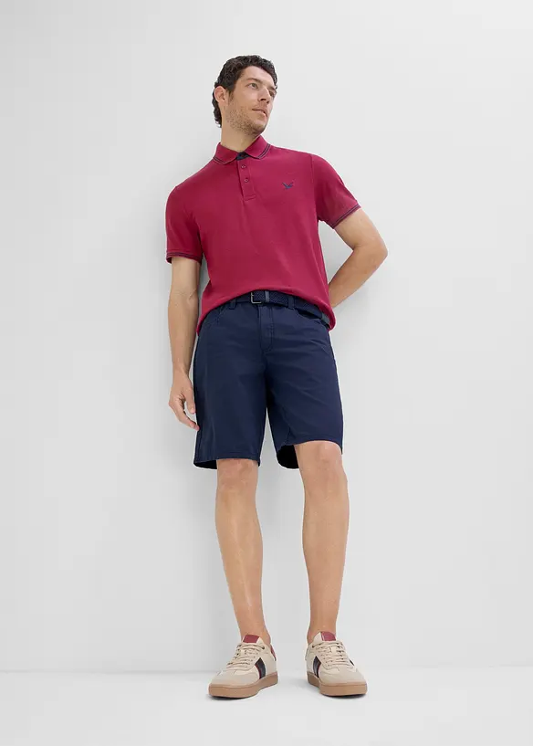 Bermudashorts med stretch, stretch i linningen og belte, Regular fit, bonprix
