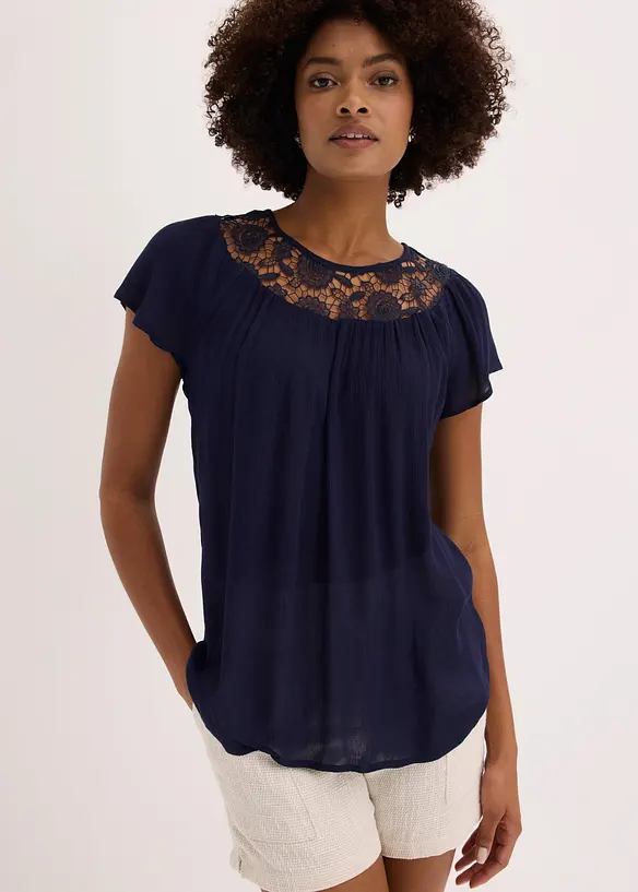 Bluse i 100% viskose, bonprix