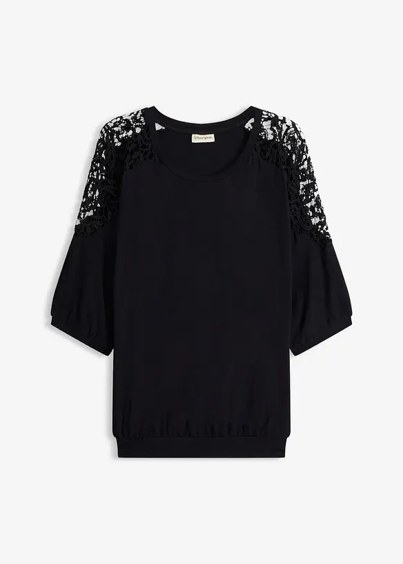 Oversized topp i viskosemiks, bonprix