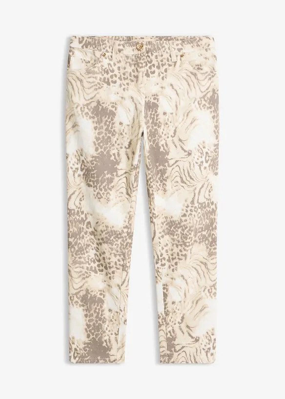 M&oslash;nstret 7/8-bukse med stretch, bonprix