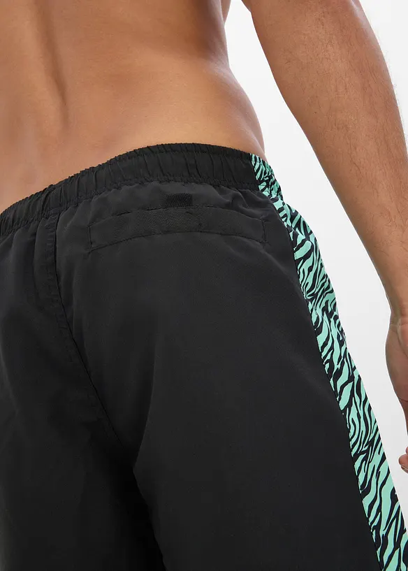 Badeshorts med m&oslash;nstrede innfellinger, bonprix